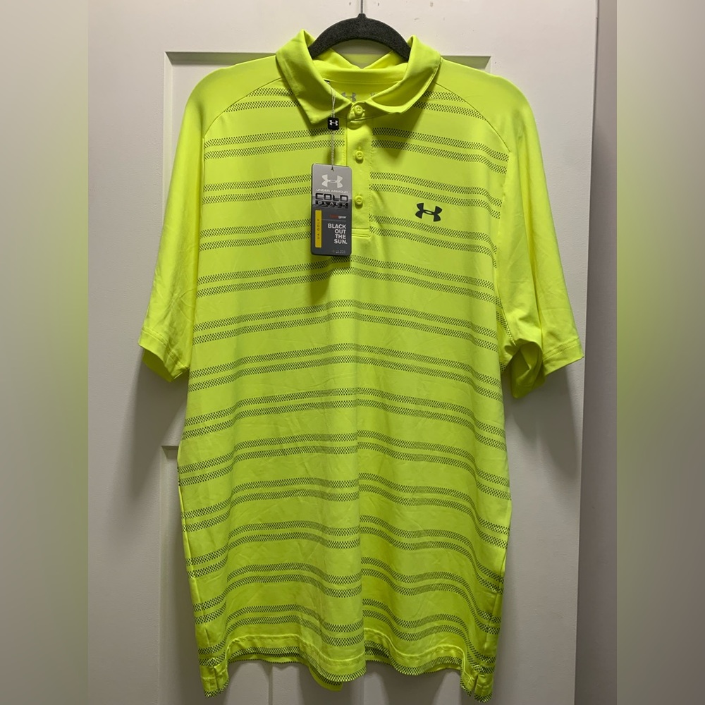 Under Armour yellow/green golf shirt